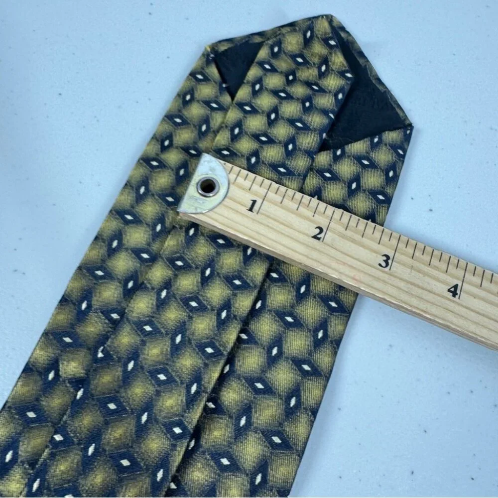 Carnaval de Venise Silk Geometric Tie Gold Black Italian Business Casual Office